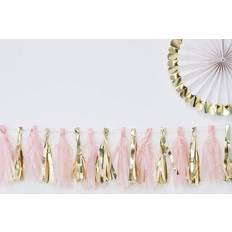 Ginger Ray Pink And Gold Foiled Baby Shower Party Tassel Garland 16 Pack