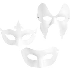Circus & Clowns Facemasks Creativ Company Harlequin Masks White 12 Pieces