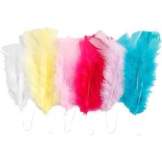 Water Based Feathers Creativ Company Feathers, L: 11-17 cm, assorted colours, 18 bundle/ 1 pack