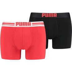 Puma Men's Underwear Puma Placed Logo Boxers 2-pack - Red/Black