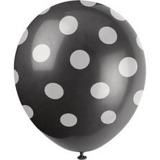 Unique Party Dots Balloons Black 6pk
