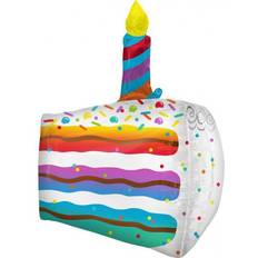 Amscan 4125201 Party 25 Inch Cake Slice Ultra Shape Helium Balloon, Multicoloured