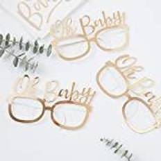 Ginger Ray Gold Foiled Oh Baby Shower Party 8 Pack, Funglasses 8pk
