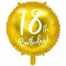 PartyDeco FB24M-18-019 Gold Foil Balloon for 18th Birthday Diameter 45 cm
