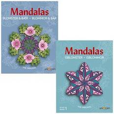 Unicorn Colouring Books Unicorn Mandalas malebøger Blomster og Bær & Isblomster 2 stk