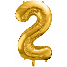 PartyDeco Foil Balloon Number 2 86cm Gold