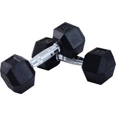 8 kg Dumbbells Homcom Hexagonal Dumbbells Kit Weight Lifting Exercise for Home Fitness 2x8kg
