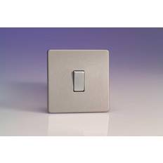 Silver Electrical Outlets & Switches Varilight 10A 2 way Brushed silver effect Single Light Switch