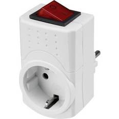 Basetech 1526578 In-line socket with switch 2-pin White