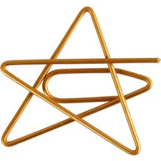 Creotime Metal Paperclips, star, size 30x30 mm, gold, 6 pc/ 1 pack