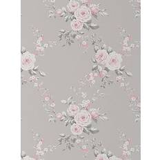 Catherine Lansfield Canterbury Floral Grey Wallpaper