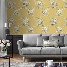 Catherine Lansfield Canterbury Floral Wallpaper, Grey