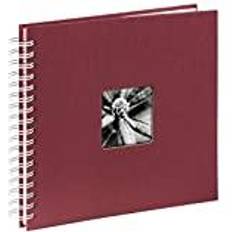 Hama Photo Album 28 x 24 cm (Spiral Album with 50 White Pages, Photo Book with glassine dividers, Album to Stick in and Design Yourself) Bourdeaux Red, 00001965