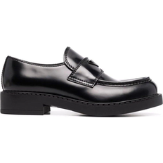 Black Low Shoes Prada Triangle Logo Loafers - Black