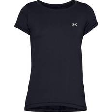 Black - Women Base Layers Under Armour HeatGear Armour Short Sleeve T-shirt Women - Black/Metallic Silver