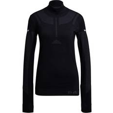 Adidas Base Layer Tops on sale adidas Primeknit Mid Layer Shirt Women - Black Melange/Grey