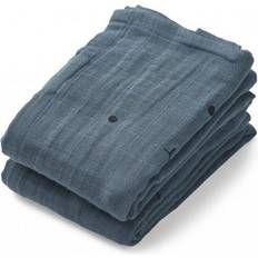 Machine Washable Comforter Blankets Liewood Hannah Muslin Cloth Rabbit Whale Blue 2-pack