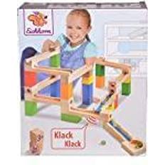 Eichhorn Classic Toys Eichhorn 100002023 Kugelbahn-Bausatz-100002023 Large Marble Run kit Including 2 Functional, Columns, Balls, Rails, Collecting Tray, connectors, 35 Pieces, Material: Birch, Pine Wood, Colourful