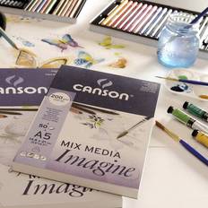 Canson Imagine Mixed Media 200gsm paper, natural white, A4 pad including 50 sheets