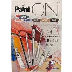 Clairefontaine 975410C Paint'On Glued Pad, A4, 250g, 24 Sheets Assorted Colours