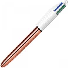 Water Based Ballpoint Pens Bic 4 Colour 1mm Tip Pen Barrel Rose Gold PK12