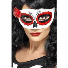White Eye Masks Fancy Dress Smiffys Mexican Day Of The Dead Eyemask