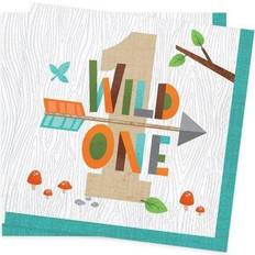 Creative Party 343948 Wild One Woodland Animals 1st Birthday 2-Ply Lunch Napkins-16 Pcs