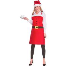 Santa Hats Fancy Dress Wicked Costumes Mrs Santa Claus Apron & Hat Instant Kit Costume Christmas