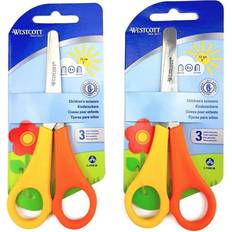 Westcott 2 x Children's Kid's Left Handed Scissors with Ruler Edge Branded