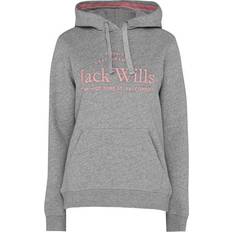 Jack Wills Hunston Graphic Logo Hoodie - Grey Marl