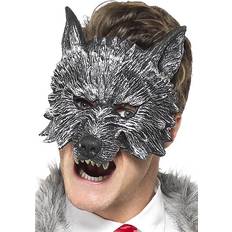 Grey Half Masks Smiffys Deluxe Big Bad Wolf Mask