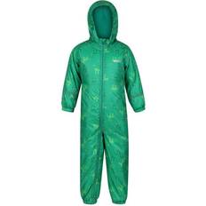 12-18M - Denim jackets Regatta Kid's Printed Splat II Waterproof Puddle Suit - Jelly Bean Dinosaur