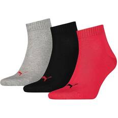 Puma Quarter Training Ankle Socks 3-pack Unisex - Black/Red/Grey