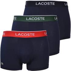 Lacoste Cotton Underwear Lacoste Casual Trunks 3-pack - Navy Blue/Green/Red/Navy Blue