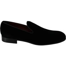 Dolce & Gabbana Low Shoes Dolce & Gabbana DG Black Velvet Flats - Black