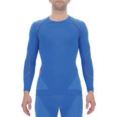 UYN Evolutyon UW Long Sleeve Shirt Men - Lapis Blue/Blue/Orange Shiny