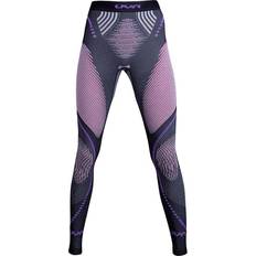 Purple Base Layer Trousers UYN Evolutyon Melange UW Long Pants Women - Anthracite Melange/Raspberry/Purple