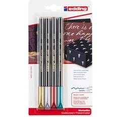 Edding Colour pen E-1200 4-1200-4-1999 Gold, Silver, Red (metallic) Green (metallic) 1 mm, 3 mm 4 pc(s)