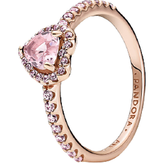Pink Jewellery Pandora Sparkling Elevated Heart Ring - Rose Gold/Pink