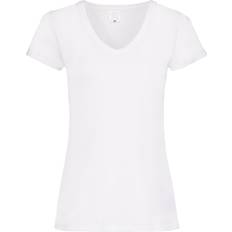 Universal Textiles Women's Value Fitted V-Neck Short Sleeve Casual T-shirt - Snow