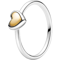 Pandora Domed Golden Heart Ring - Silver/Gold