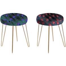 Gold Foot Stools Dkd Home Decor Polyester Foot Stool 43cm 2pcs