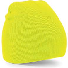 Beechfield Plain Basic Knitted Winter Beanie Hat - Fluorescent Yellow