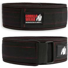Gorilla Wear 4 Inch Nylon Belt, black/red, small/medium