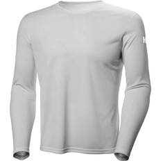 Grey Base Layers Helly Hansen Tech Crew Long Sleeve T-shirt Men - Light Grey
