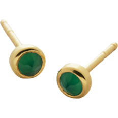 Onyx Earrings Monica Vinader Mini Gem Stud Earrings - Gold/Onyx
