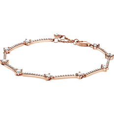Pandora Sparkling Pavé Bars Bracelet - Rose Gold/Transparent