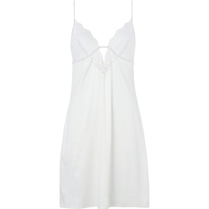 White - Women Nightgowns Calvin Klein Satin and Lace Night Dress - Ivory