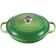 Le Creuset Shallow Casseroles Le Creuset Bamboo Green Signature Cast Iron Round with lid 3.5 L 30 cm