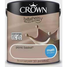 Crown Brown Paint Crown Breatheasy Ceiling Paint, Wall Paint Picnic Basket 2.5L